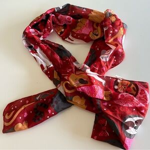 Red Patterned Women's Fashion Scarf